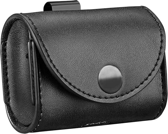 Geekria Étui de transport compatible avec Apple AirPods 4/Pro 2, housse en cuir à clipser, support de ceinture résistant (noir) - Image 1