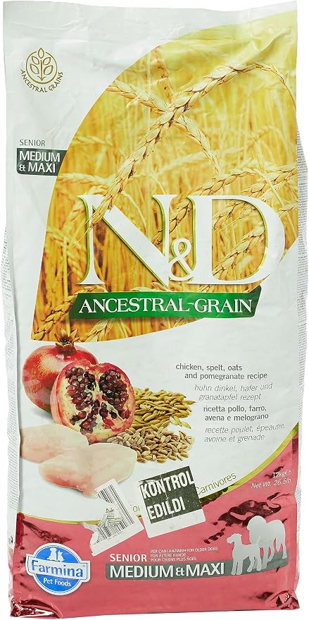 N&D ANC.Dog Senior Med/Max P bag/12kg liment FARMINA - Image 1