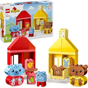 LEGO 10414 DUPLO My First Mes Rituels Quotidiens - Le Repas et le Coucher, Jouet de Développement Social et d'Émotions, 4 Figurines Animales, Cadeau pour Bébé, Garçons et Filles Dès 18 Mois - Image 1