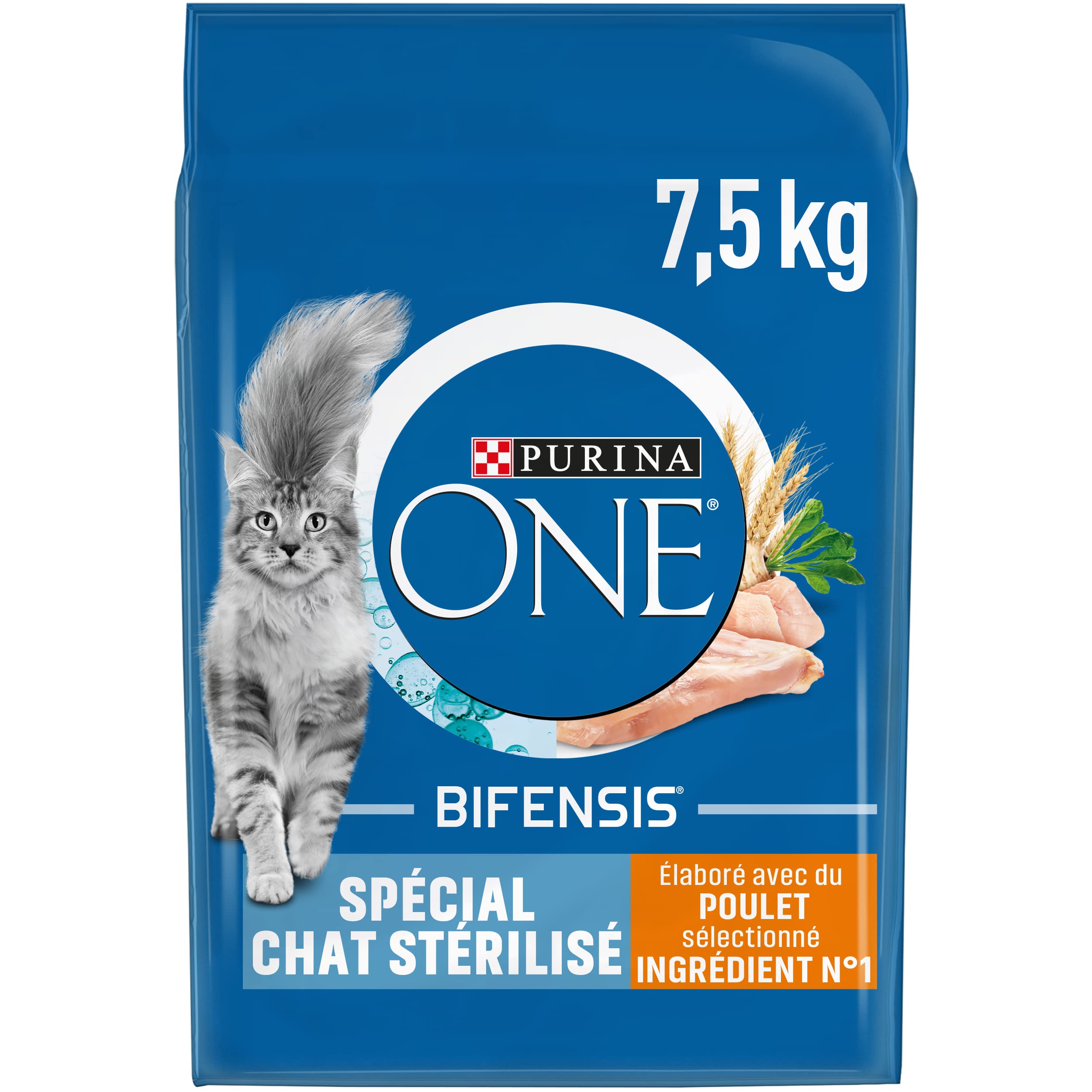 PURINA ONE | Benefits | Sterilized Adult Cat Special | Strengthens the immune system, improves microbiome balance and helps maintain a healthy urinary system | Chicken | Bag | 7.5 kg - Image 1