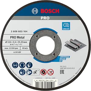 Bosch Accessories 2608603164 Standard Flat Hub Cutting Disc for Metal A 30 S BF 115 mm 22.22 mm 2.5 mm Grey - Image 1