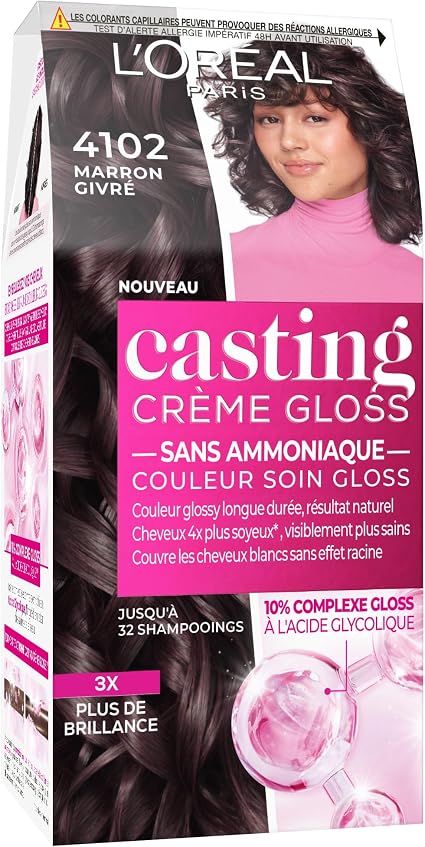 L'ORÉAL PARIS - Semi-Permanent Hair Colour Tone on Tone - Gloss Care Colour - Ammonia Free - Casting Cream Gloss - Shade: Frosted Brown (4102) - Image 1
