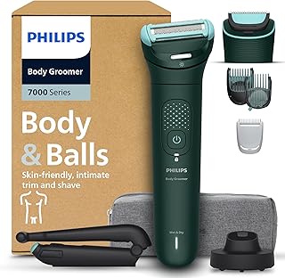 Philips Bodygroom série 7000 - Tondeuse pour hommes, tête flexible 2D Triple protection, têtes interchangeables, taille et rasage des zones intimes, 100% étanche, autonomie de 120 min, BG7485/30 - Image 1