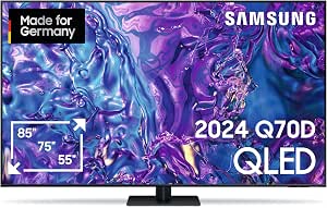 Samsung QLED 4K Q70D TV 55" AI Quantum 4K Processor AI Upscaling, Tizen OS, Motion Xcelerator 120Hz, Smart TV, KI TV, GQ55Q70DATXZG, German Model          [Energy Class E] - Image 1