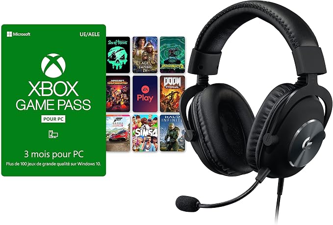 Xbox Logitech G Pro X Over-Ear Gaming Headset with Mic Blue VO!CE + + Game Pass Subscription for PC 3 Months | Win 10 PC - Code Game Download - Image 1