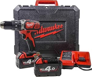Milwaukee - Compact impact drill 18 V Li-Ion 4.0 Ah 60 Nm 2 speeds with case - M18 BPD-402C - Image 1