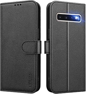 Case for Samsung Galaxy S10 (Not for S10+), Leather Wallet Case with Flap and Card Holder, Magnetic Flip Case Cover for Samsung Galaxy S10 4G, Black - Image 1