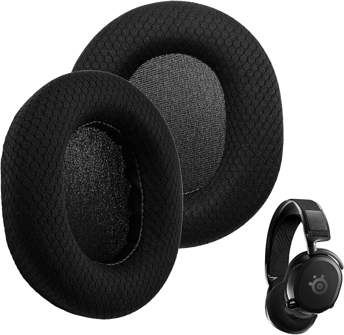 Ear Pads for SteelSeries Arctis 3 5 7 9 1 7P 9X Pro Prime Nova 7 Wireless Gaming Headset Replacement Foam Cushion with Noise Insulation Foam Breathable Mesh (Black) - Image 1