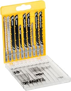 DEWALT DT2290-QZ Set of 10 Steel Jigsaw Blades - Special Wood Cutting - T - Bayonet Fitting - Suitable for Use with Different Saw Brands - Image 1