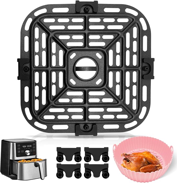 Air Fryer Pan for Instant Pot Vortex Plus 6 in 1 Air Fryer Oven 4 Liter 18.5 x 18.3 cm Air Fryer Replacement Parts Food Grade Air Fryer - Image 1