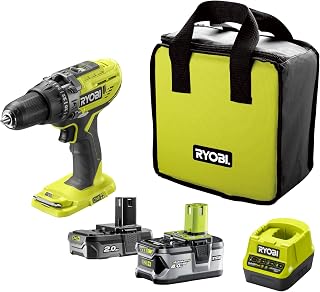 RYOBI - Perceuse-visseuse à percussion - 18V ONE+™ - R18PD3-242S - Perçage maçonnerie, bois, métal, vissage, éclairage LED - 2 batteries (4,0 Ah + 2,0 Ah) - Image 1