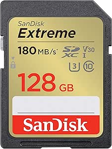 SanDisk 128GB Extreme SDXC + RescuePRO Deluxe card, up to 180MB/s, UHS-I, Class 10, U3, V30 - Image 1