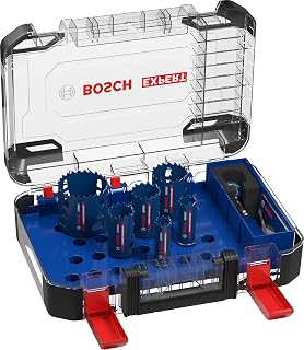 Bosch 6x Expert Tough Material Hole Saw Sets (for Wood with Metal, Brick, Ø 22, 25, 35, 40, 51, 68 mm, Professional Accessory Drills/Rotary Screwdrivers) - Image 1