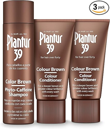 Plantur 39 Caffeine Shampoo and Conditioner Set for Brown Brunette Hair | Conceal Hairline Prevents and Reduces Hair Loss | Unique Formula Supports Hair Growth | 250ml Shampoo and 2x 150ml Conditioner - Image 1