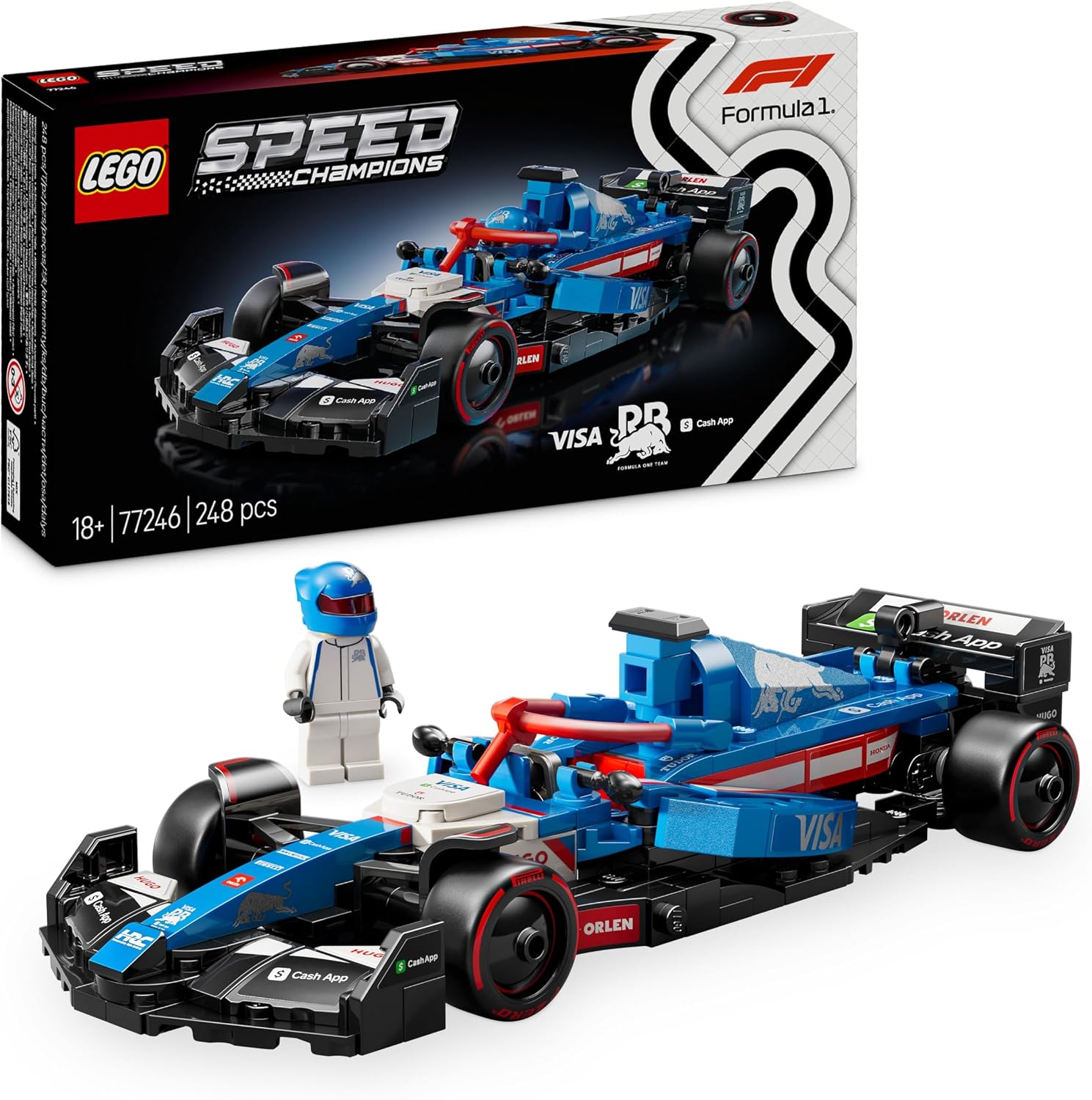 LEGO Speed Champions Voiture F1 Visa Cash App RB VCARB 01 - Maquette à Construire d'un véhicule de Formule 1 - Minifigurine Collector de Pilote de Course - Idée de Cadeau pour Adulte 77246 - Image 1