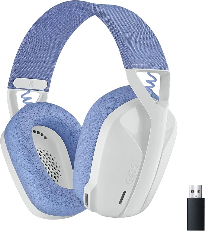 Logitech G G435 LIGHTSPEED Wireless + Bluetooth Gaming Headset, Lightweight, Built-in Microphone, 18H Battery, Compatible with Dolby Atmos, PC, PS4, PS5, Mobile, Nintendo Switch & Switch 2 – White - Image 1