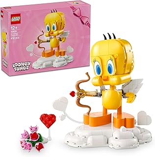 LEGO Looney Tunes Titi Amoureux - Jouet Oiseau - Maquette de Canari & Décoration - Accessoires Dont Bouquet de Fleurs, Cœur, Arc de Cupidon & Support Nuage - Cadeau pour Fille dès 12 Ans & Ado 40824 - Image 1