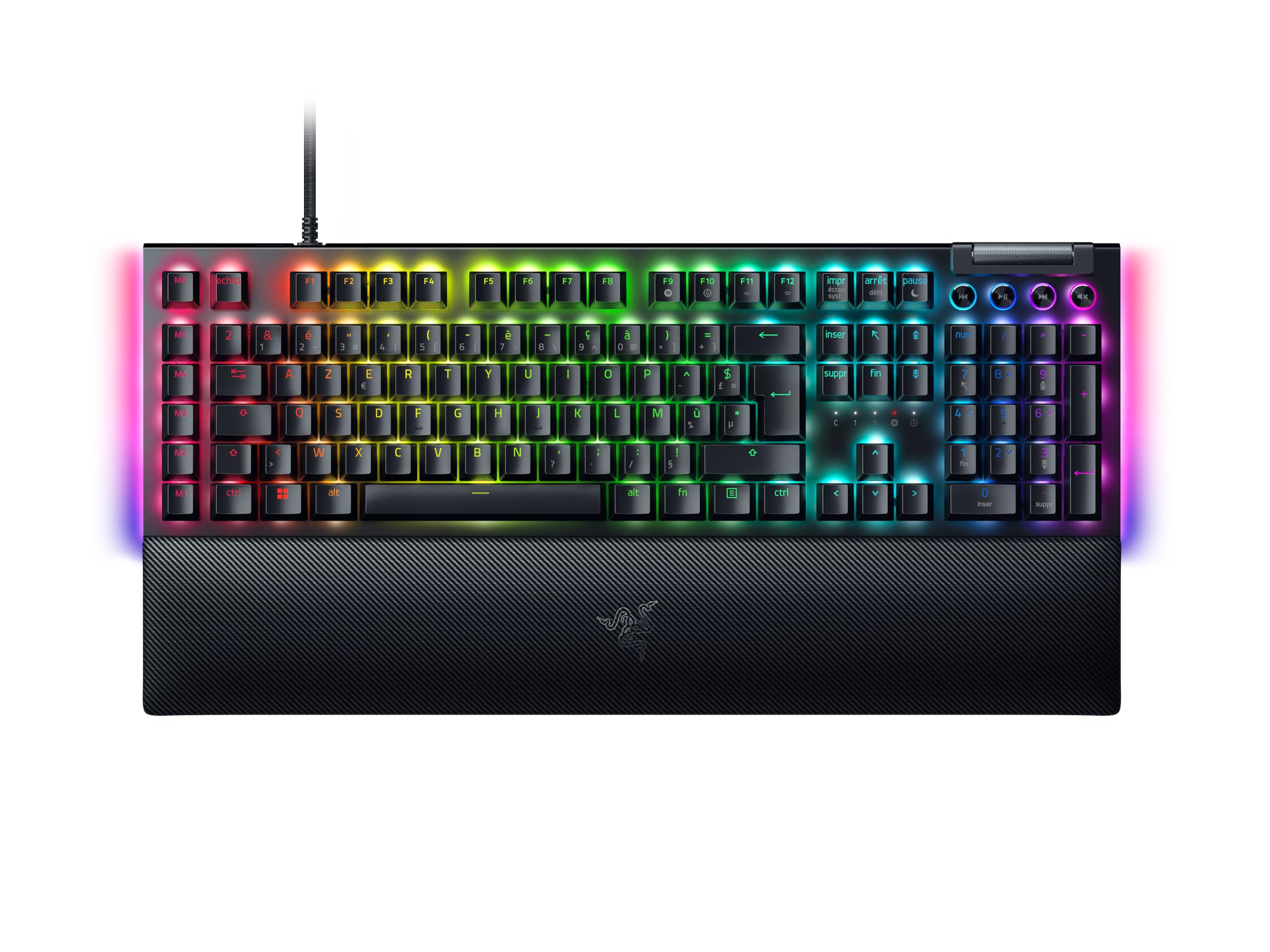 Razer BlackWidow V4 Chroma RGB Mechanical Gaming Keyboard - Snap Tap - Green Mechanical Switches (6 Dedicated Macro Keys, Double Injection ABS Keys) AZERTY Keyboard | Black - Image 1