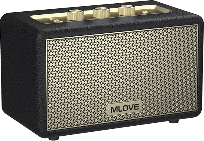 MLOVE A200 Portable Bluetooth Speaker with Aux Input, Micro SD Card Slot, USB Port, Powerful Subwoofer, TWS Pairing, Long Battery and Power (Black) - Image 1