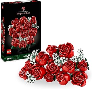 LEGO Botanicals Le Bouquet de Roses - Fleurs Artificielles - Set de Construction pour Adulte - Accessoires de Décoration pour Maison ou Bureau - Cadeau pour Femme ou Homme Passionné.e de Plantes 10328 - Image 1