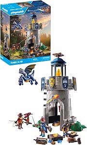 Playmobil 71483 Novelmore Knights Turret with Dragon - Knights defend their Novelmore Kingdom - with 1 Animal and 3 Characters - Medieval and Historical Universe Toy. From 4 years - Image 1