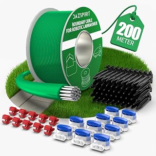 200 m Robot Lawnmower Cable + 100 Pegs + 20 Cable Connectors + 10 Connection Terminals, Lawnmower Peripheral Wire Compatible with Gardena Bosch Husqvarna Worx Honda Robomow etc - Image 1