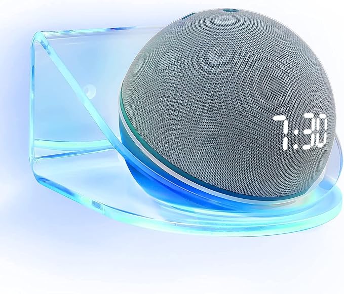 for Amazon Echo Dot 4 / Echo Dot 5 Holder Transparent Desktop Stand Holder Accessories, No Screws Required, Speaker Accessories Rack (Amazon Echo Dot 4 / Echo Dot 5, Transparent) A353 - Image 1
