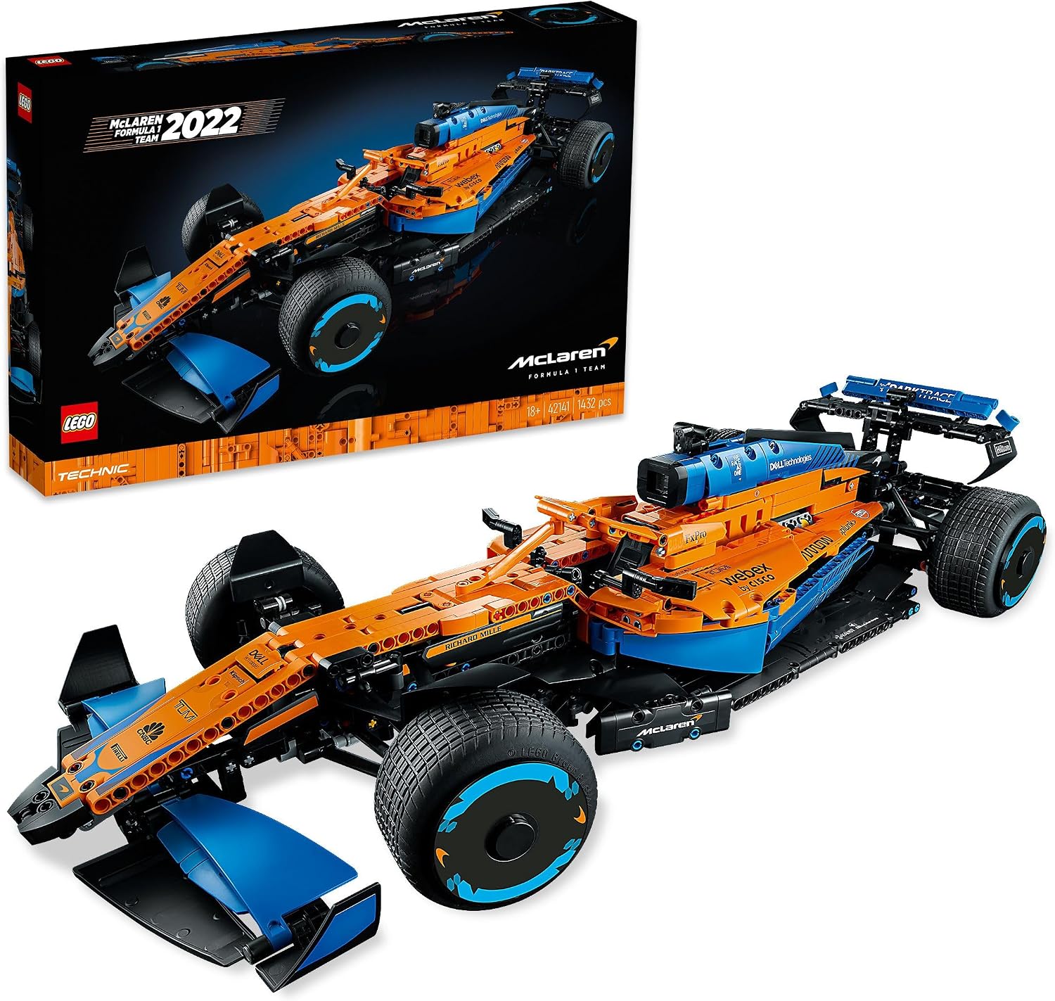LEGO Technic La Voiture De Course McLaren Formula 1 2022 pour Adultes avec 1434 Pièces Modèle Réduit de Voiture de F1, Kit de Construction Idée Cadeau pour Hommes, Femmes, Décoration intérieure 42141 - Image 1