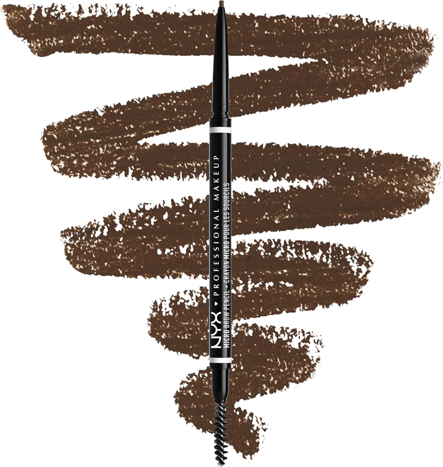 NYX Professional Makeup Crayon à Sourcils Micro Brow Pencil, Crayon Ultra-Fin Double-Embout avec Mine Rétractable et Goupillon, Teinte : Brunette (06) - Image 1