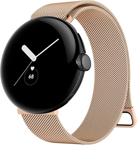 Tobfit Google Pixel Watch 2 Strap for Men Women, Stainless Steel Magnetic Mesh Replacement Strap Compatible with Google Pixel Watch 2 Band/Watch 1 - Image 1
