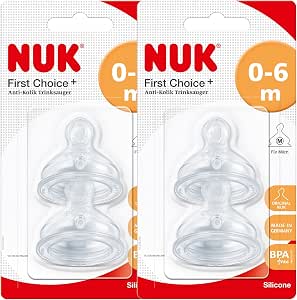 Nuk Silicone Dummies 10124015 First Choice +, Size 1 (0-6 Months) M, 2-Pack (2 x Blister 2er) - Image 1