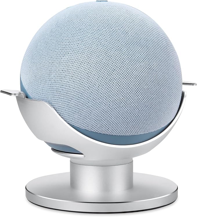 for Amazon Echo Dot 4 / Echo Dot 5 Holder Aluminium Alloy Stand Holder with Integrated Cable Management, No Screws Required, Speaker Accessories Rack (Amazon Echo Dot 4 / Echo Dot 5,White) DOT4 - Image 1