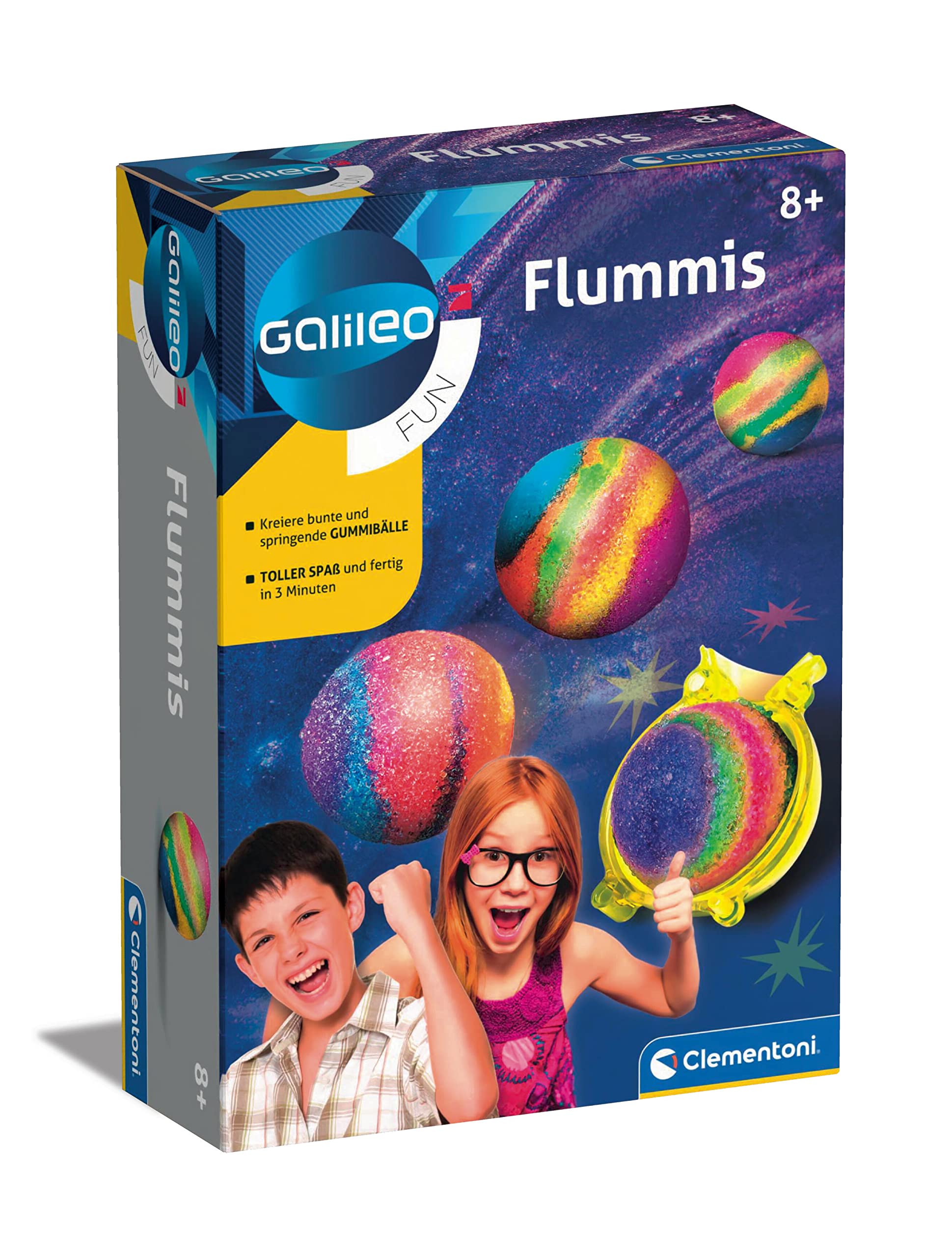 Clementoni Galileo Fun - Flummis, Toy for Children from 8 Years, Making Bouncy Balls and Colourful Stuffed Animals, Exciting Experimentation Kit for Little Researchers from 59118 - Image 1