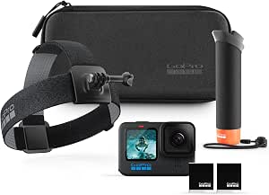 GoPro HERO12 Accessory Set - Includes Black HERO12, The Handler (Floating Grip), 2.0 Head Strap, Enduro Rechargeable Battery (2) and Carrying Case - Image 1