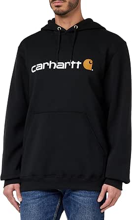 Carhartt Herren Signature Logo Hooded Sweatshirt Heather Grey - Image 1