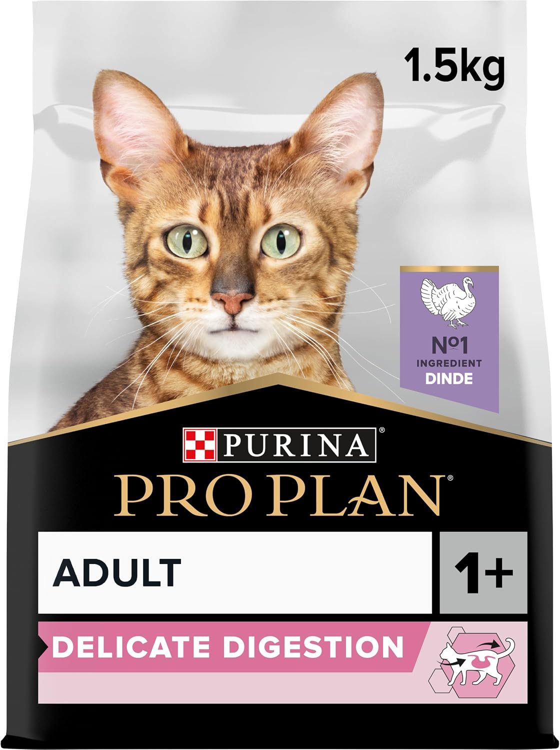 Purina PRO PLAN | Adult DELICATE DIGESTION | Complete Food for Sterilized Adult Cats | Promotes a Healthy Digestive System | Dry Food | Turkey | Bag | Pack of 6 x 1.5 kg - Image 1