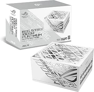 Asus ROG Strix 1000W Platinum White, Fully Modular, 80+ Platinum, ATX 3.1, PCIe 5.1, GaN MOSFET, Intelligent Voltage Stabilizer - Image 1