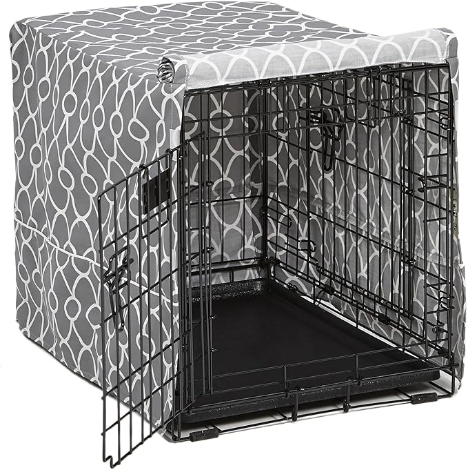 MidWest Homes for Pets CVR-24T-GY Dog Crate Cover with Teflon Protective Fabric, Dog Crate Protector Cover Fits MidWest and New World 24" Long Crates - Image 1