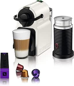 Krups Nespresso Inissia Capsule Coffee Machine - Ruby Red Inissia and Aeroccino White - Image 1