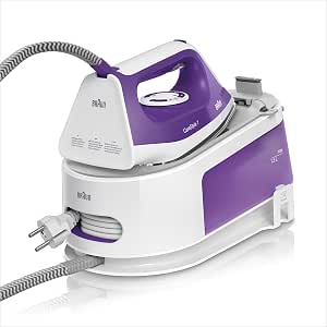 Braun CareStyle 1 IS1014VI, Steam Generator, Steam Flow Rate 120 g/min, Steam 360 g/min, SuperCeramic FreeGlide 3D soleplate, 1.5 l tank, 2200W, 6 bar, White/Purple          [Energy Class A+] - Image 1