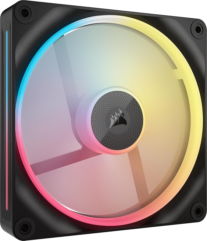 CORSAIR iCUE Link LX140-R RGB 140mm PWM Inverted Fan - Individual Fan - Low Noise, Corsair Magnetic Dome Bearing, Double Light Loop, QuikTurn™ Screws, Zero RPM Mode - Black - Image 1