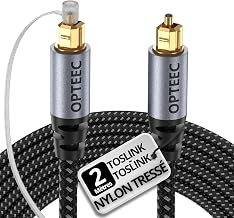 Câble Optique Audio - 2M - Câble Optique Audio Toslink pour HOME CINEMA, BARRE DE SON, TV, SAMSUNG, BOSE, LG, SONY, SONOS, PS4, XBOX - Nylon Tressé Renforcé - Connecteur Plaqué Or (2M) - Image 1