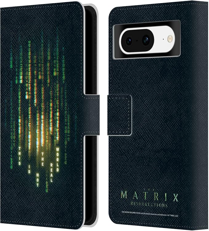 Head Case Designs Officially Licensed The Matrix Resurrections It's Not The Real World Art Key Leather Wallet Case Compatible with Google Pixel 8 - Image 1