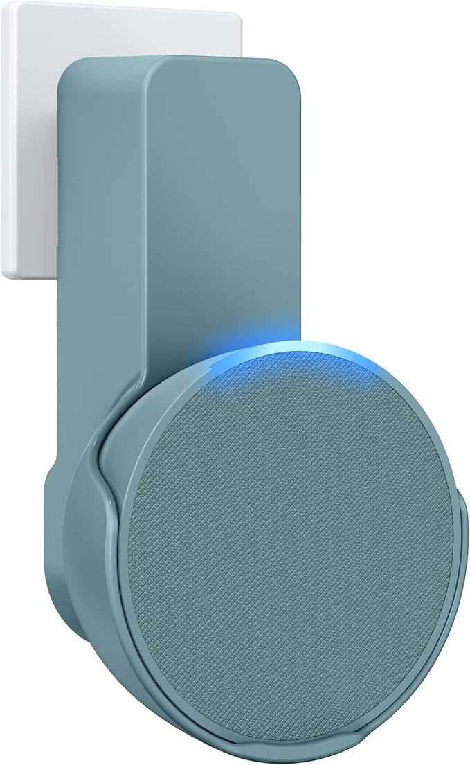 Maxonar Wall Mount, Space-Saving Bracket, Integrated Cable Management, No Drilling Required, Compatible with Echo Pop and Google Nest Speaker, Green - Image 1