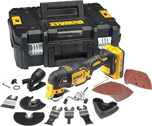 DeWalt Brushless Multi-Cutter - XR 18V - DCS355D2-QW - Cordless Multi-Cutter in Box with 2 Batteries, Charger and 32 Accessories - Ideal Tool for Cutting and Sanding - 20000 orb/min Silver - Image 1