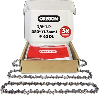 Lot de 3 Chaîne de Tronçonneuse Oregon 3/8" LP pour Guide de 45cm (18"), Jauge .050" (1,3mm), 62 Maillons - Chaîne de Rechange à Faible Rebond, Compatible Husqvarna, Mac Allister, Bosch et plus - Image 1