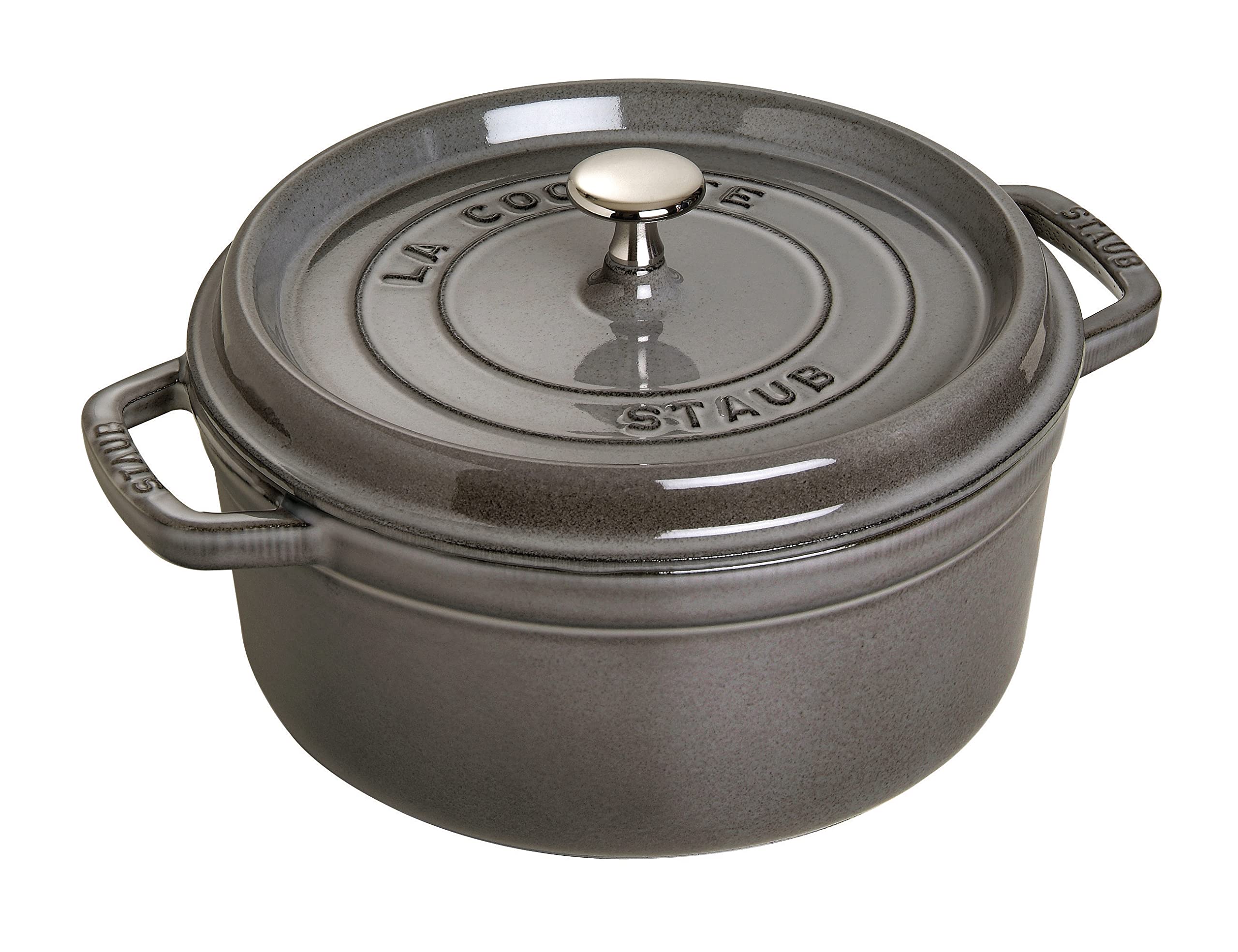 STAUB Casserole 3.8 L Round Cast Iron Baking Dish - Image 1