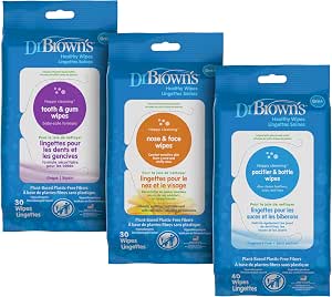 Dr. Brown's 3 Packs of 40 Healthy Wipes for Babies and Toddlers - Image 1