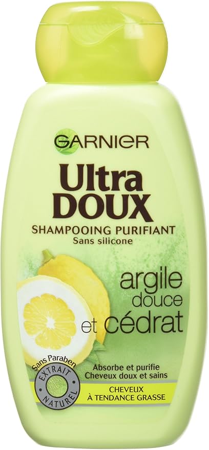 Garnier Ultra Doux Purifying Shampoo for Oily Hair Sweet Clay/Cedrat 250ml - Image 1