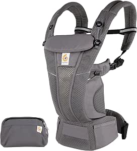 Ergobaby Omni Breeze Baby Carrier for Newborns, Newborn to 45 lbs, Ergonomic 4 Position SoftFlex Mesh Baby Carrier for Belly & Side & Back Carrier, Graphite Grey - Image 1